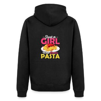 Just A Girl Who Loves Pasta Italian Food Pasta Lov - Unisex Premium Bio Zip Hoodie - Schwarz - Hinten - Nico (187cm)