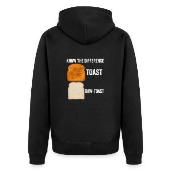 Know The Difference Toast Toast Breakfast lover - Unisex Premium Organic Zip Hoodie - black - Back - Nico (187cm)
