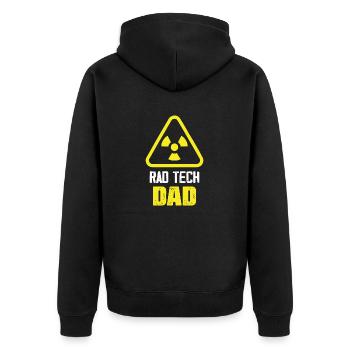 Rad Tech Dad X-Ray Rad Tech Radiology - Unisex Premium Organic Zip Hoodie - black - Back - Nico (187cm)