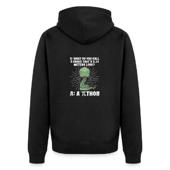 Python Schlange Pithon Pi Tag Symbol lustig Mathe - Unisex Premium Bio Zip Hoodie - Schwarz - Hinten - Nico (187cm)