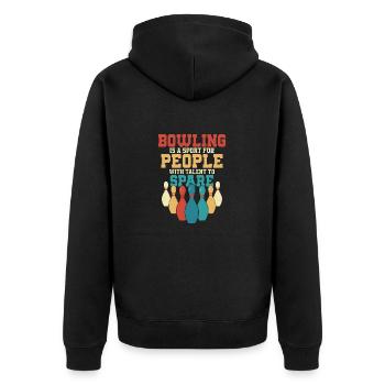 Le bowling est un sport pour les personnes ayant du talent à revendre - Veste à capuche bio Premium Unisexe - noir - Dos - Nico (187cm)
