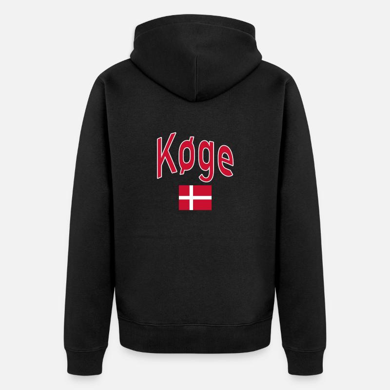 Køge drapeau du Danemark - Veste à capuche bio Premium Unisexe - noir