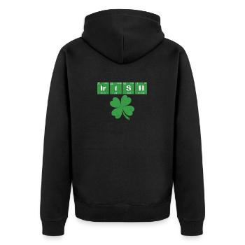Lustige St. Patricks Day Wissenschaft Lehrer Irish - Unisex Premium Bio Zip Hoodie - Schwarz - Hinten - Nico (187cm)