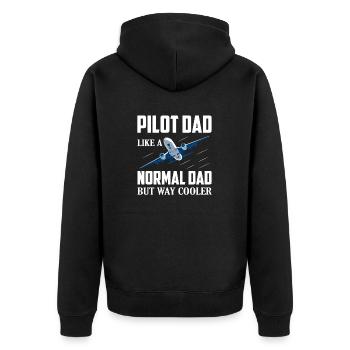 Papa pilote comme un père normal mais une compagnie aérienne beaucoup plus cool - Veste à capuche bio Premium Unisexe - noir - Dos - Nico (187cm)