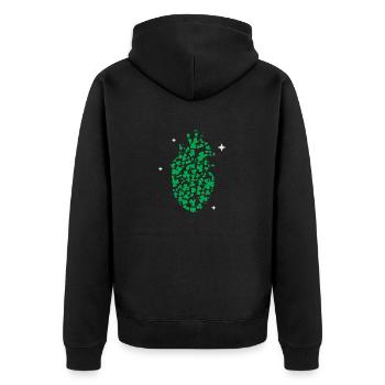 Kleeblatt Herz Herzkrankenschwester St. Patricks - Unisex Premium Bio Zip Hoodie - Schwarz - Hinten - Nico (187cm)