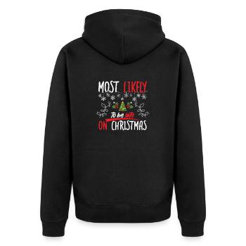 Most Likely To be Late on Christmas Dabbing Party - Unisex Premium Organic Zip Hoodie - black - Back - Nico (187cm)