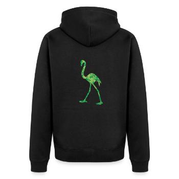 Le mignon trèfle flamant rose quitte le St. Pat irlandais - Veste à capuche bio Premium Unisexe - noir - Dos - Nico (187cm)