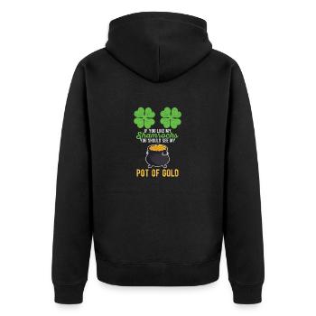 Wenn Sie meine Shamrocks mögen, sollten Sie meinen - Unisex Premium Bio Zip Hoodie - Schwarz - Hinten - Nico (187cm)