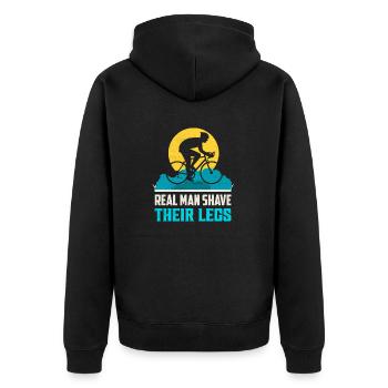 Real Man Shave Their Legs Biking Cycling - Unisex Premium Bio Zip Hoodie - Schwarz - Hinten - Nico (187cm)
