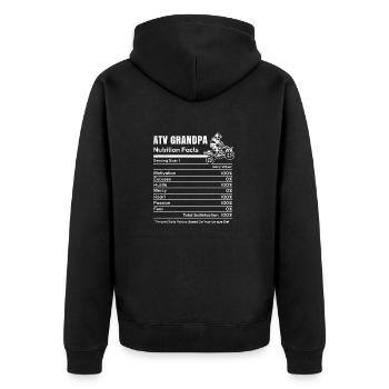 All-Terrain-Fahrzeuge Nährwertangaben Lustiges Thema F - Unisex Premium Bio Zip Hoodie - Schwarz - Hinten - Nico (187cm)