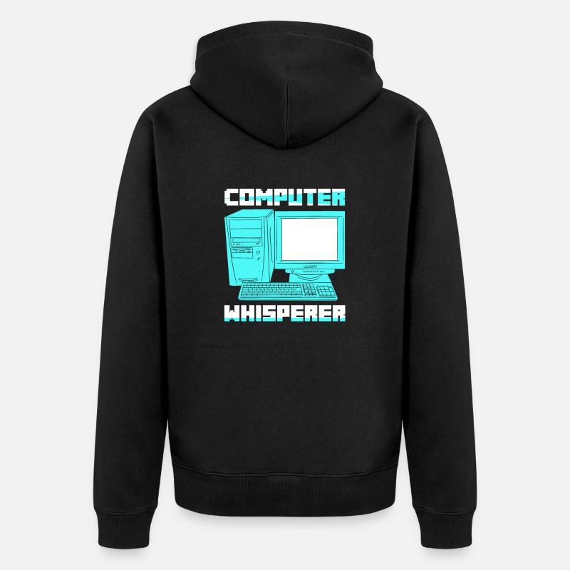 Computer Whisperer Software Coding - Unisex Premium Bio Zip Hoodie - Schwarz
