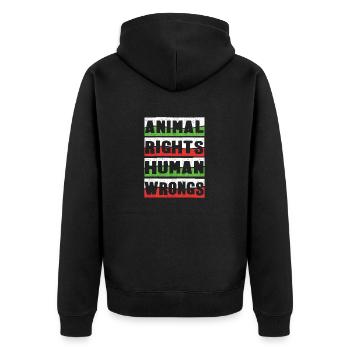 Droits des animaux - Droits des animaux Torts humains - Veste à capuche bio Premium Unisexe - noir - Dos - Nico (187cm)