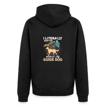 I Don't Go Anywhere Without My Guide Dog Blind - Unisex Premium Organic Zip Hoodie - black - Back - Nico (187cm)