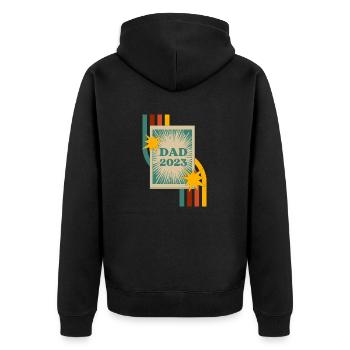New Dad 2023 Retro - Unisex Premium Organic Zip Hoodie - black - Back - Nico (187cm)