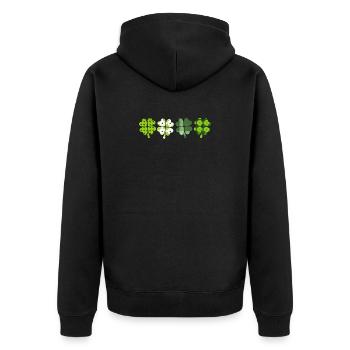 Vert damier Léopard Trèfle Mignon St Patrick - Veste à capuche bio Premium Unisexe - noir - Dos - Nico (187cm)