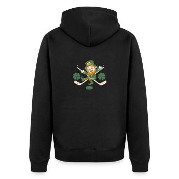Kobold Hockey sur gazon Hockey sur gazon Drôle St Patrick’s Day - Veste à capuche bio Premium Unisexe - noir - Dos - Nico (187cm)