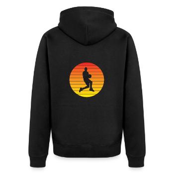 Basketball Verein Basketballliebhaber Basketballer - Unisex Premium Bio Zip Hoodie - Schwarz - Hinten - Nico (187cm)