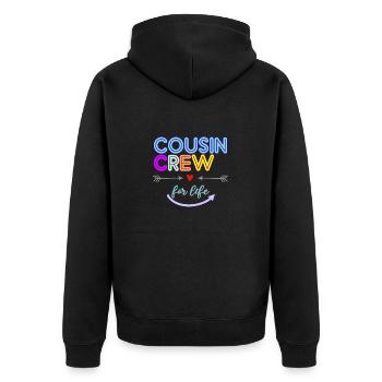 Cousin Crew For Life Funny Matching Family Reunion - Unisex Premium Organic Zip Hoodie - black - Back - Nico (187cm)