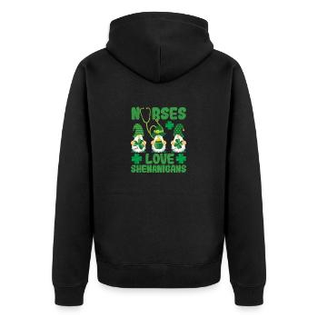 Krankenschwestern Liebe Shenanigans Lustige Zwerge - Unisex Premium Bio Zip Hoodie - Schwarz - Hinten - Nico (187cm)