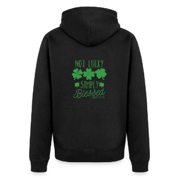 Faith Shamrock Patricks Day Irish Not Lucky Simple - Veste à capuche bio Premium Unisexe - noir - Dos - Nico (187cm)