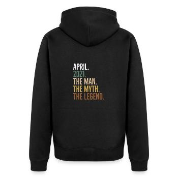 April 2021 The Man The Myth The Legend - Unisex Premium Organic Zip Hoodie - black - Back - Nico (187cm)