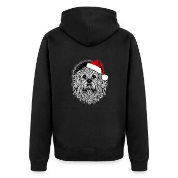 Weihnachten Hund süß lustig Hunde Tier Welpe 5 - Unisex Premium Bio Zip Hoodie - Schwarz - Hinten - Nico (187cm)