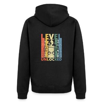 Level 31 Freigeschalteter lustiger Gamer-Geburtstag - Unisex Premium Bio Zip Hoodie - Schwarz - Hinten - Nico (187cm)