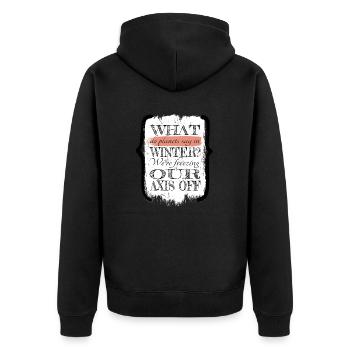 astronomy stuff space travel believe sayings - Unisex Premium Bio Zip Hoodie - Schwarz - Hinten - Nico (187cm)