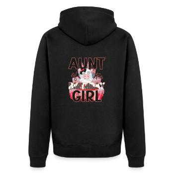 Aunt of The Birthday Girl Farm Cow Auntie Matching - Unisex Premium Organic Zip Hoodie - black - Back - Nico (187cm)