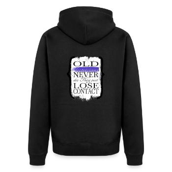 electrical electrician coffee electrician humor - Unisex Premium Bio Zip Hoodie - Schwarz - Hinten - Nico (187cm)