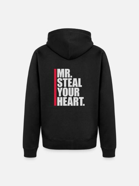 mr steal your heart - Unisex Premium Organic Zip Hoodie - black