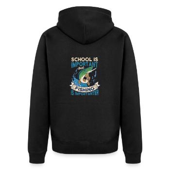 Enfants Chemise de pêche Jeunes Jeunes Amateurs de poisson - Veste à capuche bio Premium Unisexe - noir - Dos - Nico (187cm)