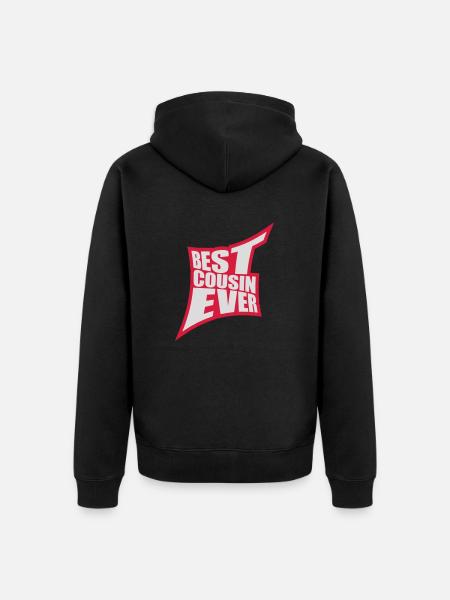 best cousin ever quote - Unisex Premium Organic Zip Hoodie - black
