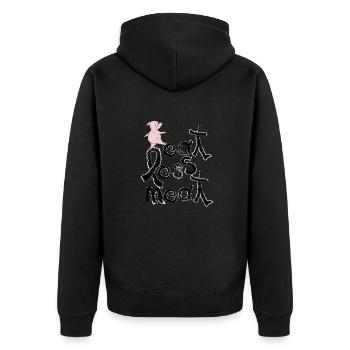 Trop de viande est malsain - Veste à capuche bio Premium Unisexe - noir - Dos - Nico (187cm)