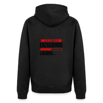 Heimatliebe Erzgebirge Ladebalken - Unisex Premium Bio Zip Hoodie - Schwarz - Hinten - Nico (187cm)