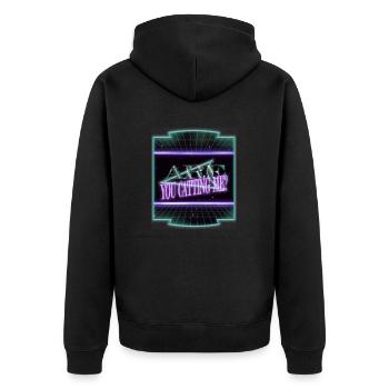 joke pet cat fun anniversary big cat cat humor pet - Unisex Premium Organic Zip Hoodie - black - Back - Nico (187cm)