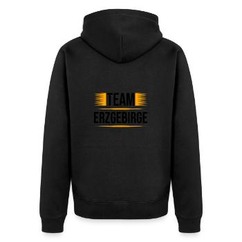 Team Erzgebirge - Unisex Premium Bio Zip Hoodie - Schwarz - Hinten - Nico (187cm)