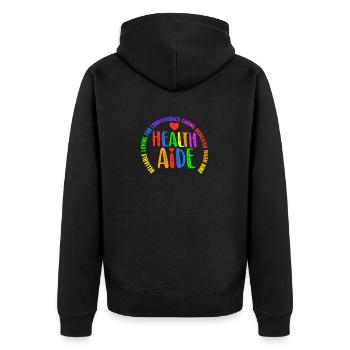 Admin Squad School Assistant Principal Health Pun - Unisex Premium Organic Zip Hoodie - black - Back - Nico (187cm)