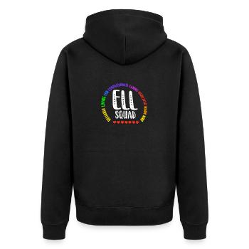 ELL Squad School Assistant Humor English Language - Unisex Premium Organic Zip Hoodie - black - Back - Nico (187cm)
