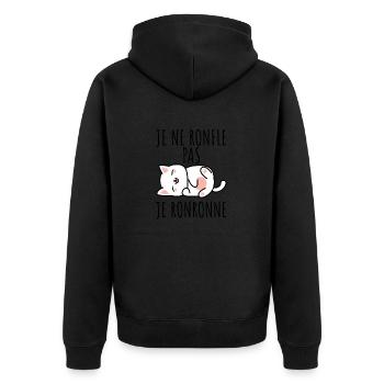 je ne ronfle pas je ronronne - Veste à capuche bio Premium Unisexe - noir - Dos - Nico (187cm)