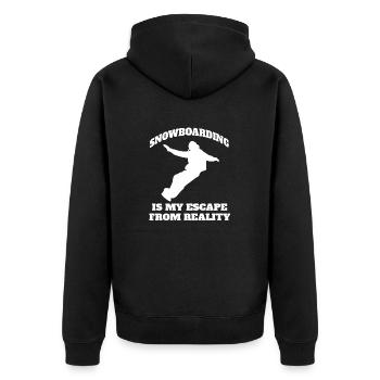 Snowboard disant snowboarders sports d’hiver - Veste à capuche bio Premium Unisexe - noir - Dos - Nico (187cm)