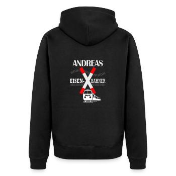 Andreas Eisenbahner Croix de Saint-André - Veste à capuche bio Premium Unisexe - noir - Dos - Nico (187cm)