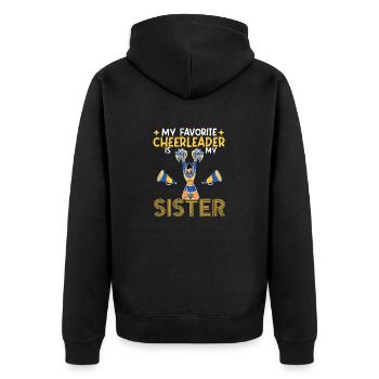 Cheerleading Meine Lieblings-Cheerleaderin ist - Unisex Premium Bio Zip Hoodie - Schwarz - Hinten - Nico (187cm)