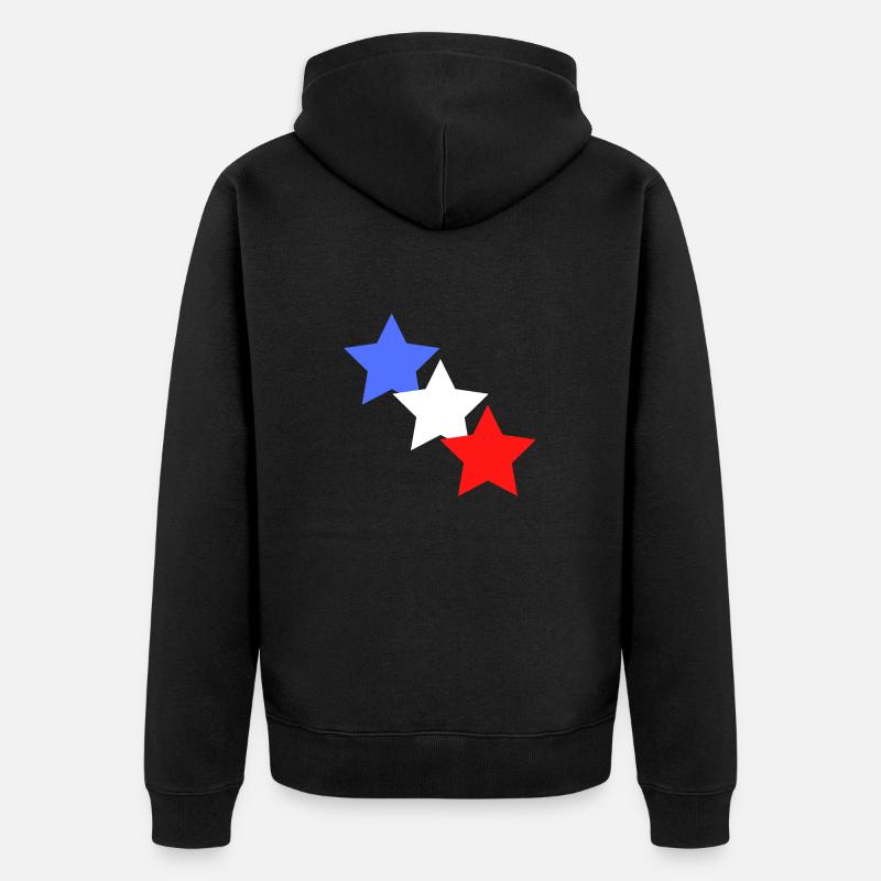 étoile bleu blanc rouge - Veste à capuche bio Premium Unisexe - noir