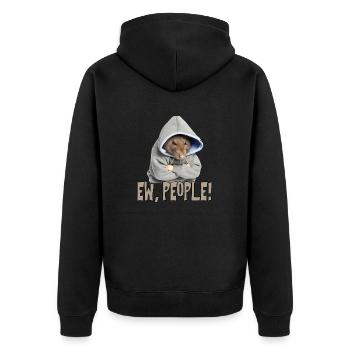 Euh, les gens! Rat drôle de dicton déclaration Sarkas - Veste à capuche bio Premium Unisexe - noir - Dos - Nico (187cm)