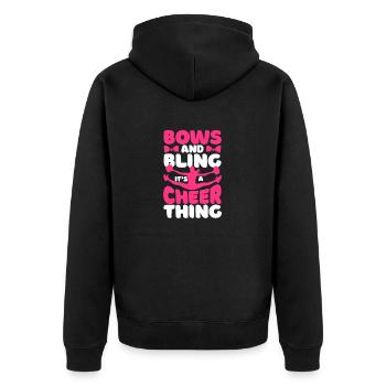 Bows & Bling It's A Cheer Thing Funny Cheerleaders - Unisex Premium Organic Zip Hoodie - black - Back - Nico (187cm)