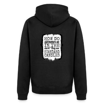 art gift astronomy stuff colors telescope - Unisex Premium Bio Zip Hoodie - Schwarz - Hinten - Nico (187cm)