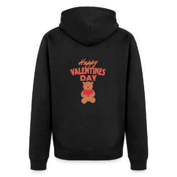 cadeau saint valentin - Saint valentin - Veste à capuche bio Premium Unisexe - noir - Dos - Nico (187cm)
