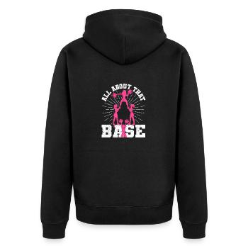 Cheer Cheerleading Alles über diese Basis - Unisex Premium Bio Zip Hoodie - Schwarz - Hinten - Nico (187cm)