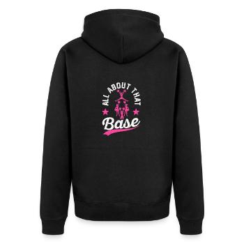 Frauen Squad Funny Cheerleading All About That - Unisex Premium Bio Zip Hoodie - Schwarz - Hinten - Nico (187cm)